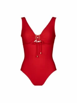 Ventura V-Neck Silent Underwire One-Piece In Cherry