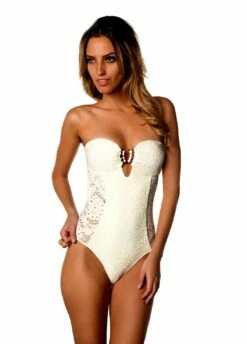 Maio Savyon Crochet Monokini In Ivory