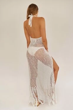 Ella Long Button-Down Crochet Cover-Up -PESCA BOUTIQUE Sales coketta lookbook4315 spotclean reducedshoulder