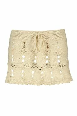 Coketta Beachwear Crochet Mini Skirt In Ivory 7 Coketta Beachwear Crochet Mini Skirt In Ivory -PESCA BOUTIQUE Sales creamskirtfront2