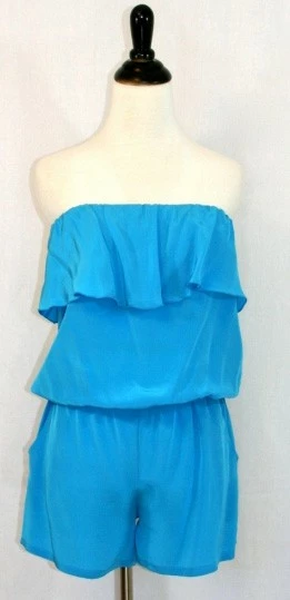 Zoe Solid Romper In Turquoise 3 Zoe Solid Romper In Turquoise