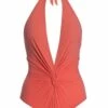 Basic Plunge One Piece In Flamingo 2 Basic Plunge One Piece In Flamingo -PESCA BOUTIQUE Sales karla colletto plunging halter one piece swimsuit in solid cheery 19 2