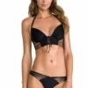 Verano De Rumba Strappy Brazilian Ruched Back Bikini Bottom In Black