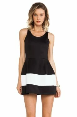 Marilyn N/S Dress In Techno Black/White