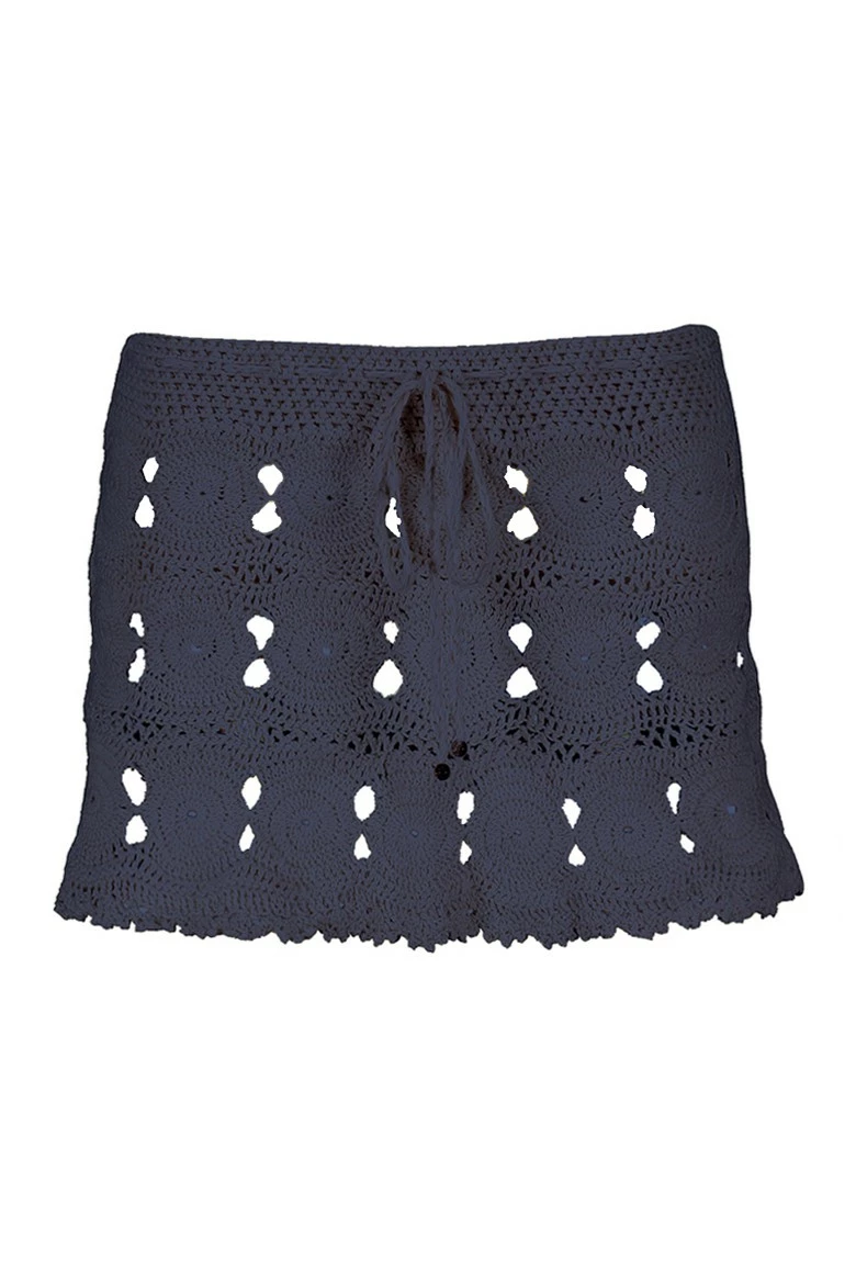 Coketta Beachwear Crochet Mini Skirt In Navy 4 Coketta Beachwear Crochet Mini Skirt In Navy - Image 2