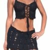 Coketta Beachwear Crochet Mini Skirt In Navy -PESCA BOUTIQUE Sales navyskirttop barbie4