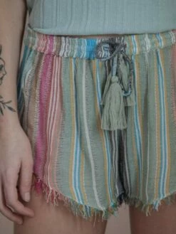 Shorts Tie Waist In Multi Stripe -PESCA BOUTIQUE Sales ooma resort shorts w tie waist multi stripe