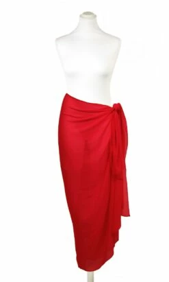 Chiffon Long Sarong In Red