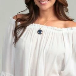 Off The Shoulder Long Sleeve Top In White -PESCA BOUTIQUE Sales s l300 6