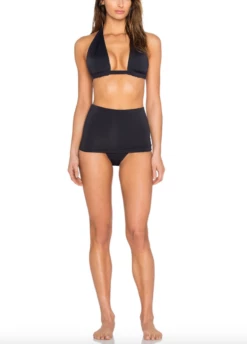 Twisted Maxi Halter Bikini Top In Black