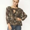 Slit Wrap Top In Forest Python -PESCA BOUTIQUE Sales slit wrap top in forest python by parker at pesca boutique 2