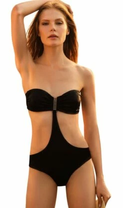 Noir Luxe Monokini Cut-Out