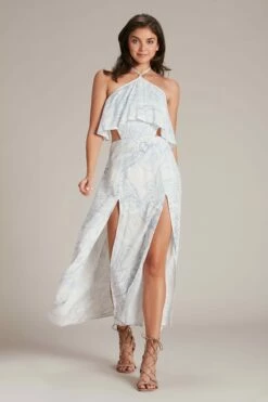 Maxi Dress In Blue Paisley