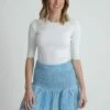Jolene Smocked Waisted Embroidered Skirt In Blue -PESCA BOUTIQUE Sales unnamed 1 4