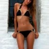 Solid Adjustable Halter Bikini In Black -PESCA BOUTIQUE Sales yhst 44290777232375 2217 72822123